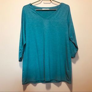 RICKI’S Womans XL V-Neck Loose Fit Blue  T-Shirt